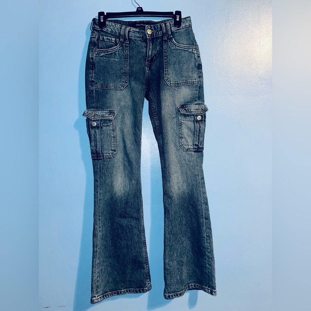 Aeropostale Flare Cargo Jeans, 0 Reg